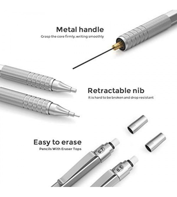 Metal Automatic Mechanical Pencils Set