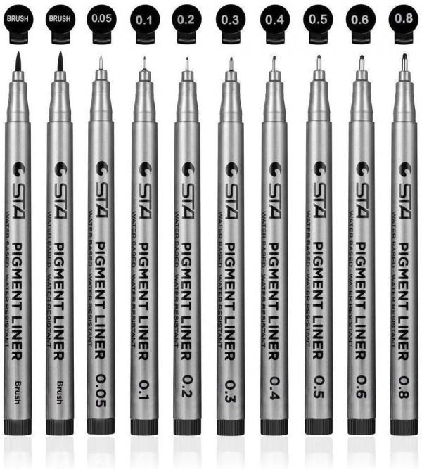 Draw Pens, 10 Size